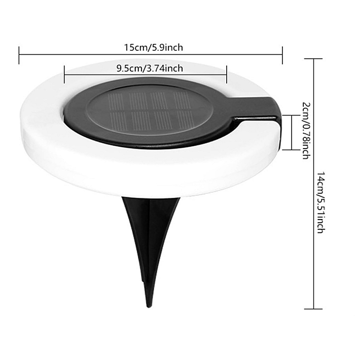 Set Lampi Solare De Gradina Rotunde Cu Led Alb In Forma De Cerc